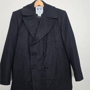 Classic Men's Black Wool Coat